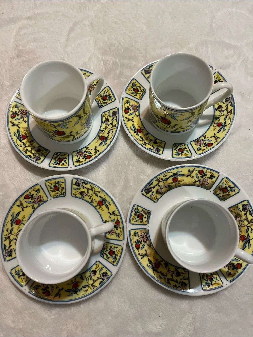 Imperial fine china demitasse 8 piece cups and saucers set